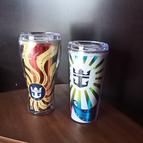 Other - Royal Carribean Pair of Insulated Coca Cola Souvenir Cups Drink Cups NWOT
